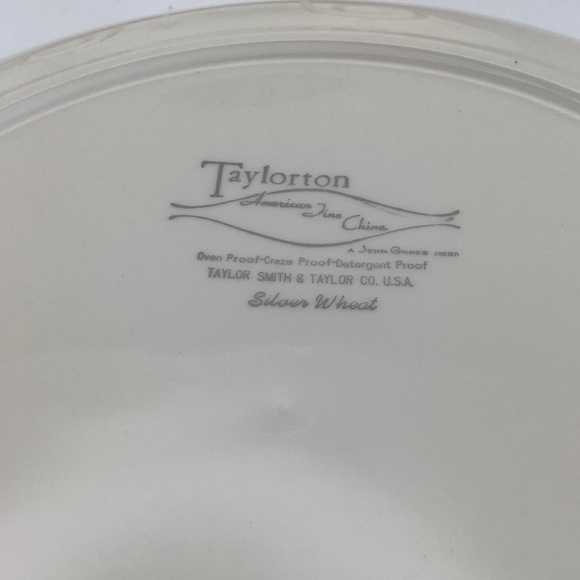 Vintage Taylor Smith & Taylor Co. Taylorton Silver Wheat Dinner Plate - Picture 4 of 7